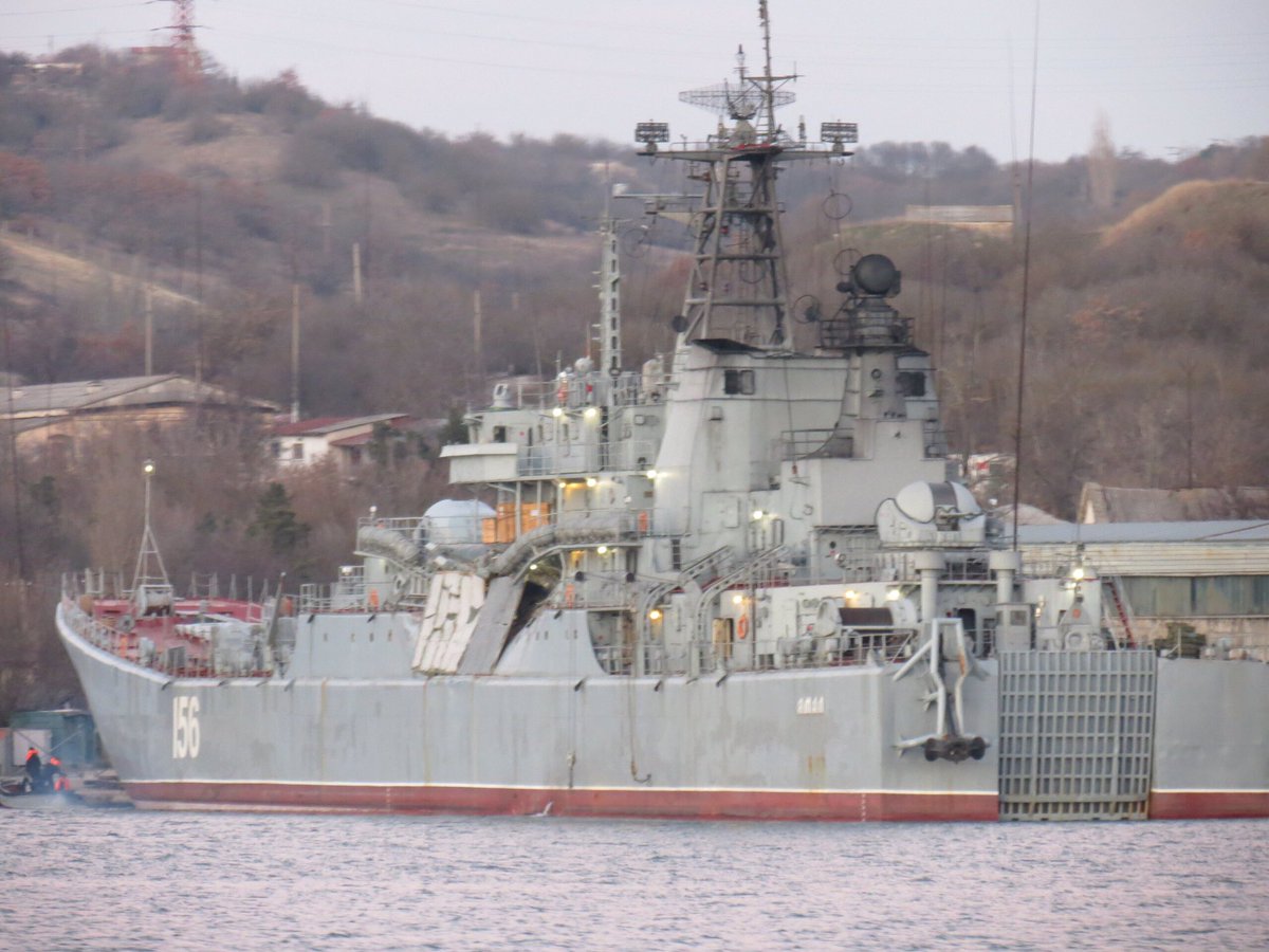 Russian Navy: Consequences of collision of the landing ship RFS 156 'Yamal' with another ship. Sevastopol Photo from ©Artem Balabin   