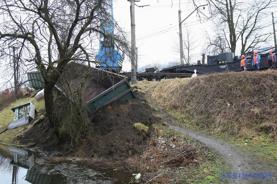 Freight train derailed in Transcarpathia region