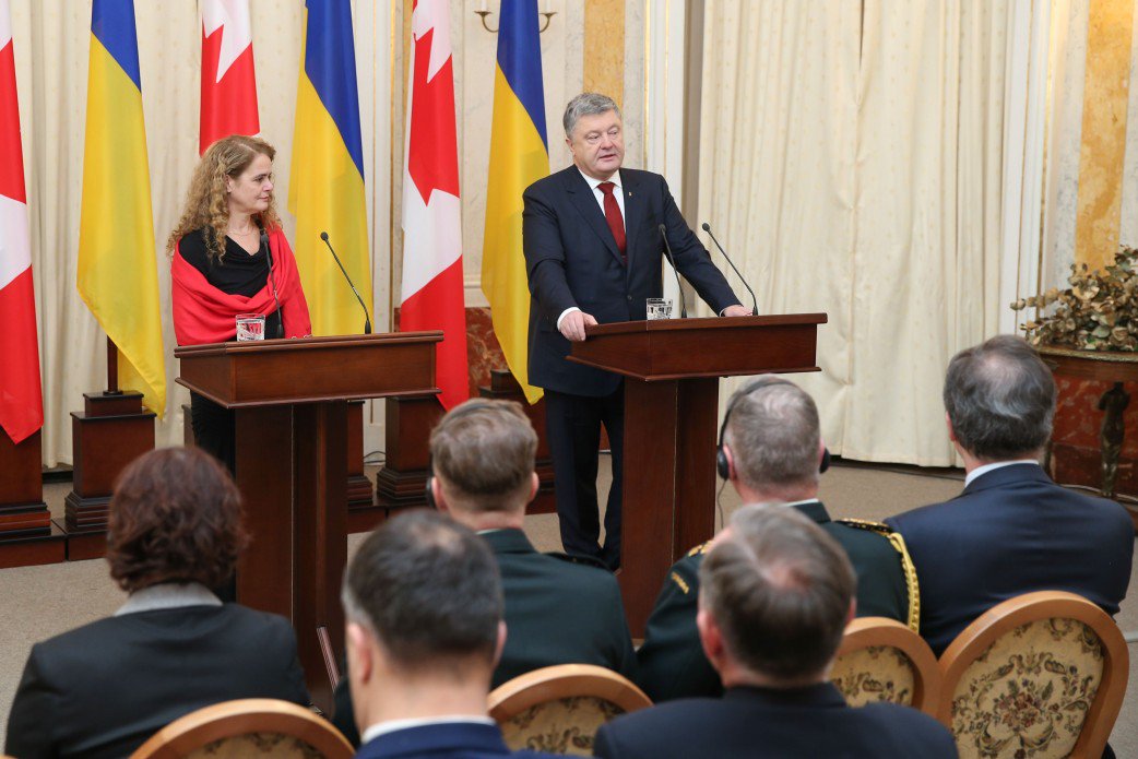 Reunión entre el Presidente de Ucrania @poroshenko y el Gobernador General de Canadá @GGJuliePayette: Ucrania agradece a Canadá por su apoyo en la lucha contra la agresión rusa