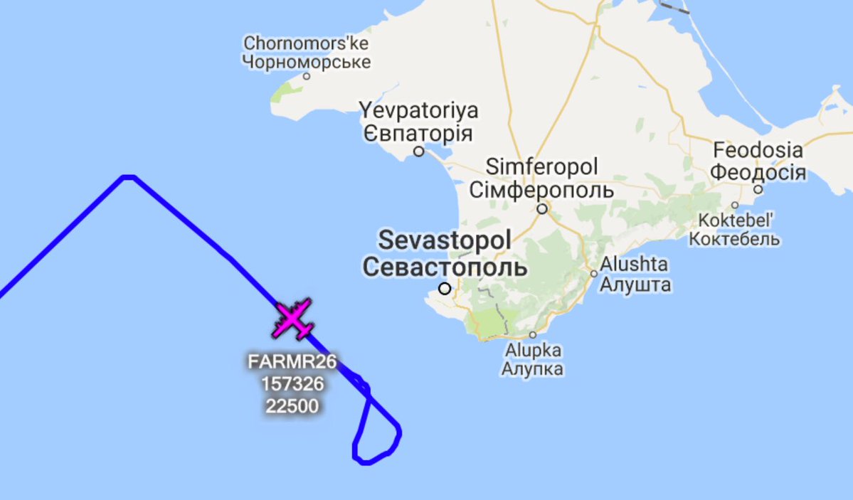 US Navy EP-3E 157326 FARMR26 departed Souda Bay at 0714z - Black Sea mission   