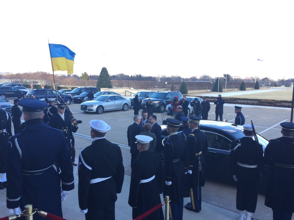 SecDef Mattis met with Ukraine's Minister of Defence Stepan Poltorak. Mattis said Friday's meeting would center on pragmatic steps both the U.S. and Ukrainian governments could take in strengthening the military-to-military relationship.   