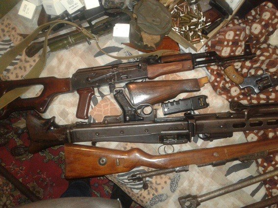 In Kyiv, police seized small arms and ammo