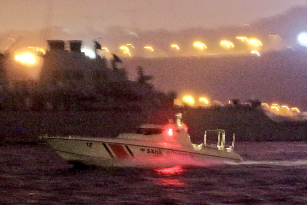 Turkish Coast Guard TCSG12 escorted Arleigh Burke-class AEGIS guided missile @USNavyEurope destroyer USS Ross DDG71 during its BlackSea-bound Bosphorus transit