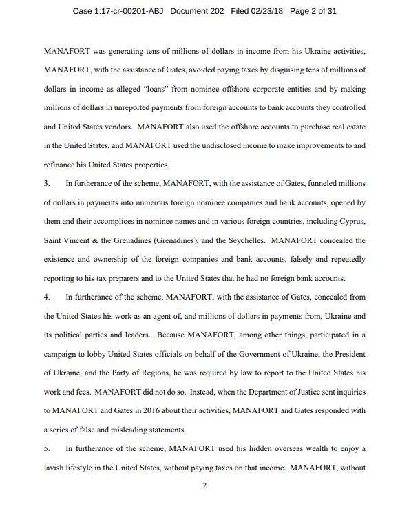 Manafort hit with new (superseding) indictment by Mueller, hours after Gates pleads guilty, charged with secret payments to European politicians.   