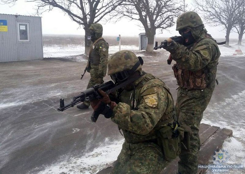 Police held drill in Volnovakha district to repel the attack on checkpoint