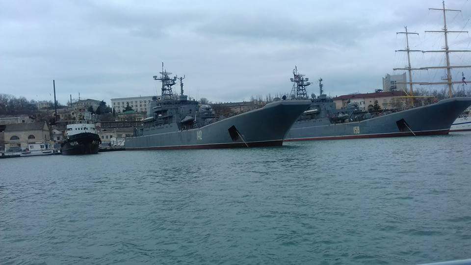 Submarines and Big landing ships in Sevastopol
