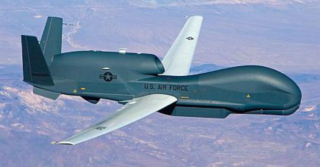 US Air Force RQ-4 Global Hawk UAV - another long day's reconnaissance mission over Donbass region, eastern Ukraine 