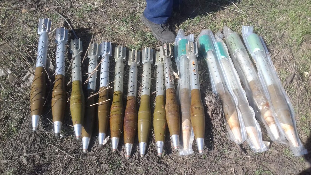 Near Mayorske checkpoint border guards found 16 grenades for RPG-7
