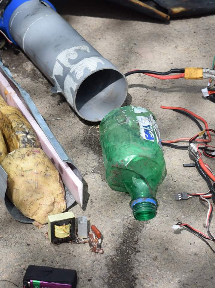 Explosive-laden DIY UAV crashed near Verkhnotoret'ske, carried about 1kg of C4, was programmed to hit static target