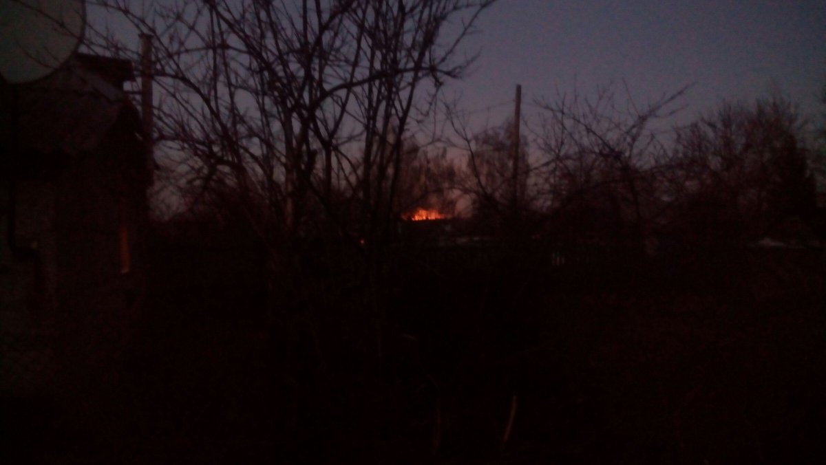 Fields on fire near Yasynivka