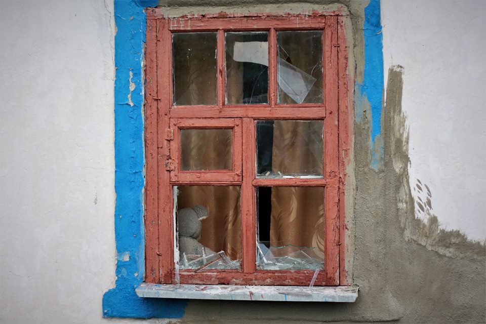 Mykolaivka village of Volnovakha district South to Donetsk was shelled today, houses damaged