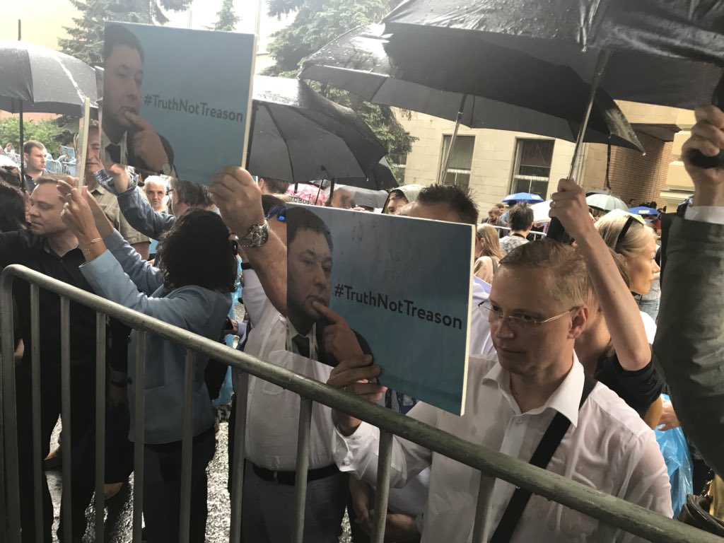 Rally for Kiril Vyshynskyi near Ukrainian Embassy in Moscow