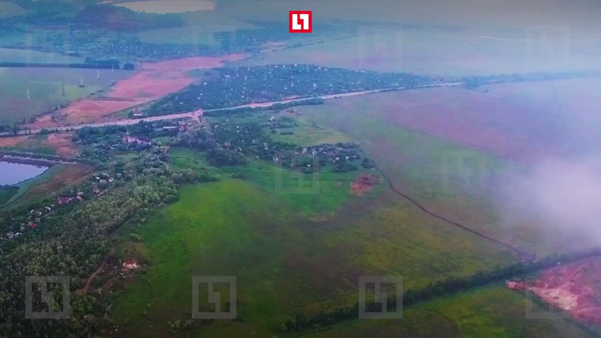 Russian aerial video of shelling near Avdiyivka