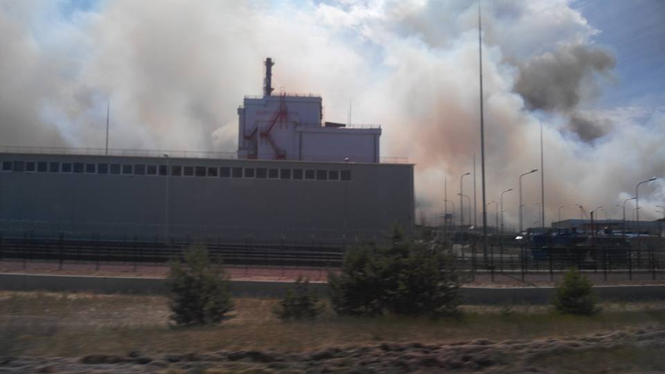 Big wildfire near Chornobyl