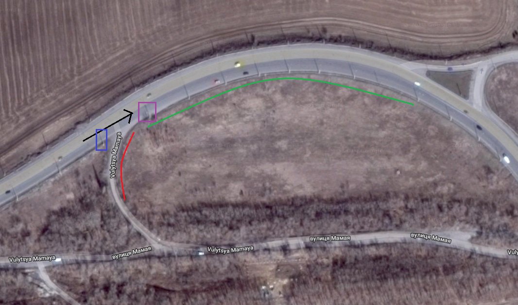 CIT geolocation: Kremlin-linked Wagner PMC KamAZ-43269 convoy driving from Molodhvardiysk to Krasnodon (Sorokine) in Luhansk region, Eastern Ukraine in Winter 2015.  Note trolleybus wires over the road 