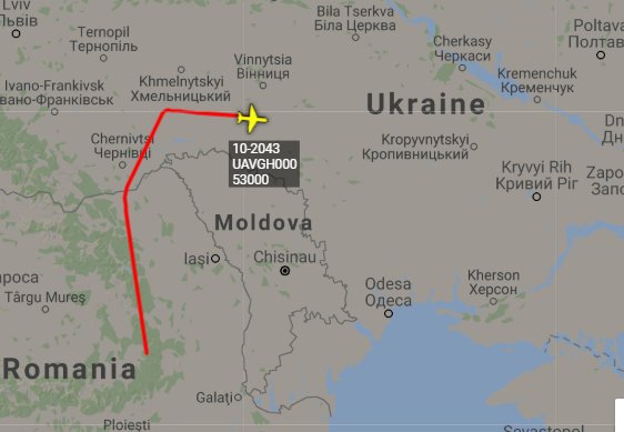 USAF UAV 102043 RQ4B Global Hawk - Ukraine surveillance mission. 1150z ...