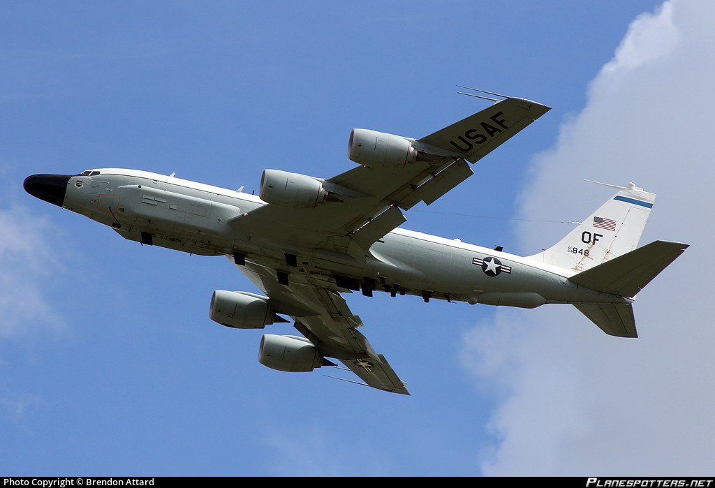 After a long surveillance mission over Black Sea, off Crimea, this USAF Boeing RC-135V (64-14848) is back to Souda Bay AB   