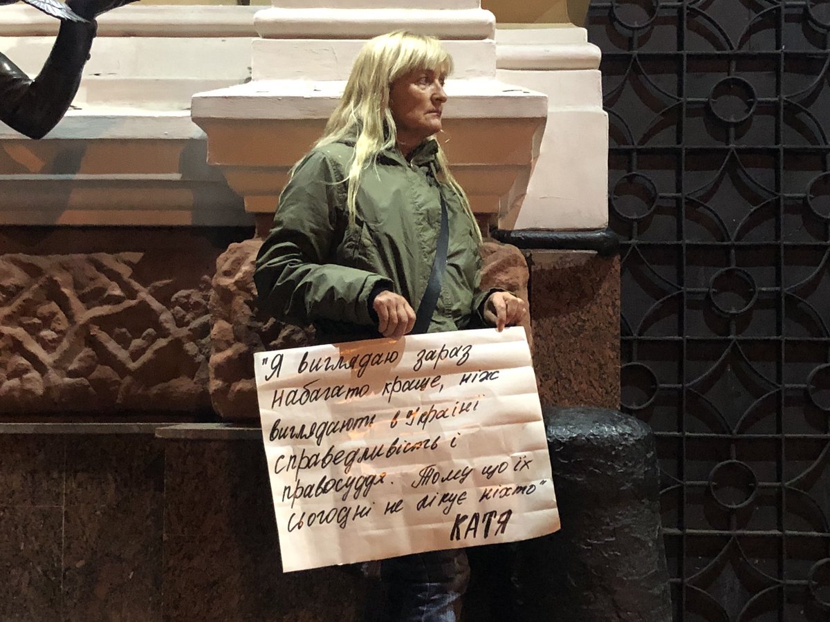 Vigil for Kateryna Hanzyuk in Odesa