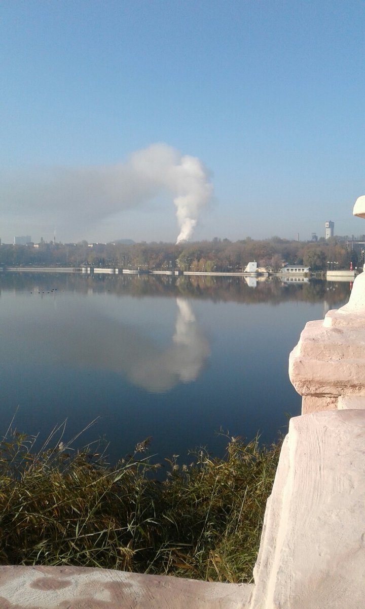 Big fire in Donetsk this morning