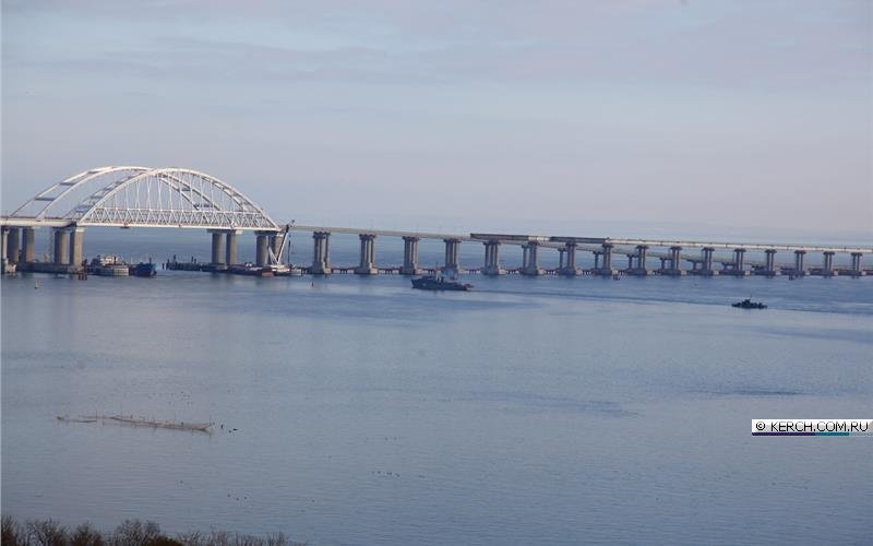 Ka-52 combat helicopters are patrolling the area of the Kerch bridge