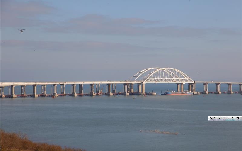 Ka-52 combat helicopters are patrolling the area of the Kerch bridge