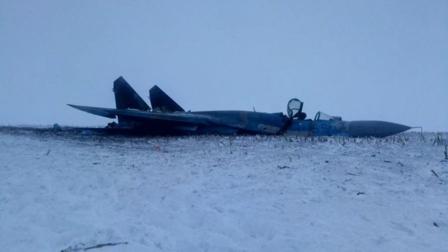 Photo of crashed Su-27 #55