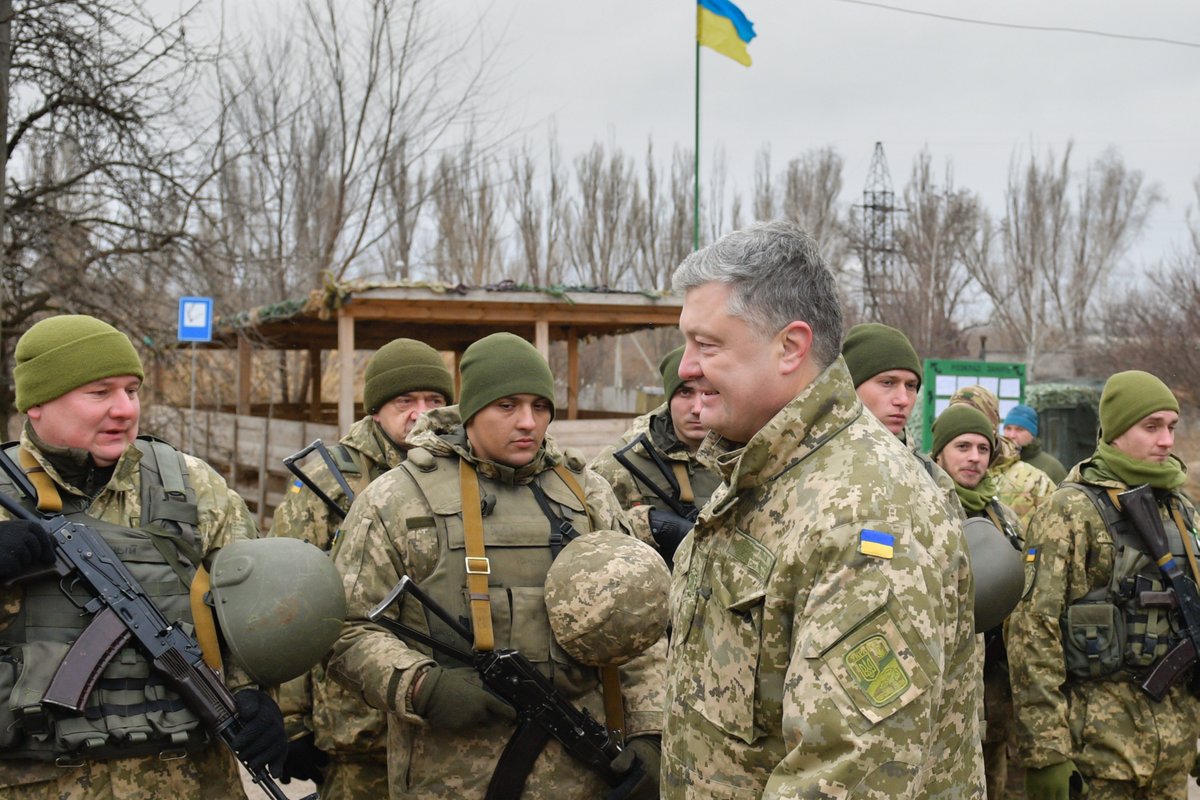 President Poroshenko: today together with 72 mechanical infantry brigade, in Joint Operation forces area
