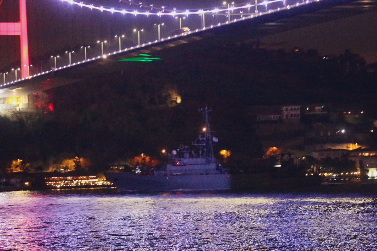 4 Russian Navy BSF ships transited Bosphorus together after sunset: Russian Navy Project712 Sliva class tug Shakter; Project 21980 Grachonok class counter-sabotage craft Kadet; Project 266M Natya 1 class minesweeper Valentin Pikul and Project 18280 Adm Yuri Ivanov class AGI Ivan Khurs   