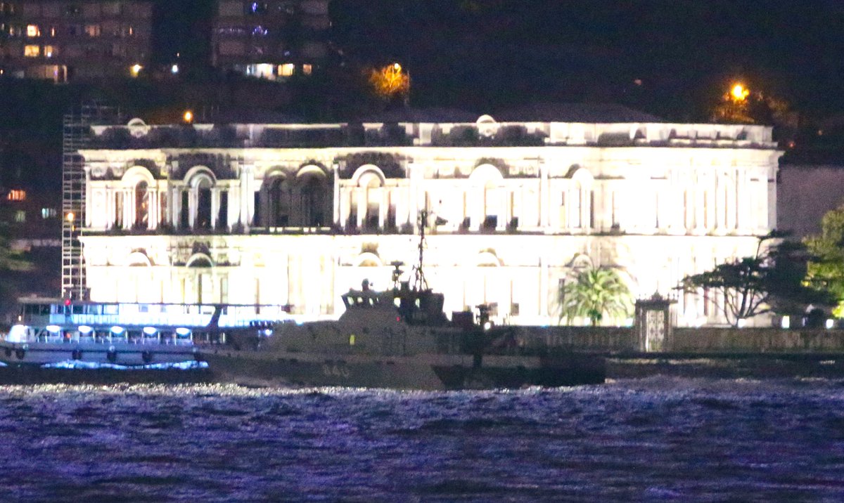 4 Russian Navy BSF ships transited Bosphorus together after sunset: Russian Navy Project712 Sliva class tug Shakter; Project 21980 Grachonok class counter-sabotage craft Kadet; Project 266M Natya 1 class minesweeper Valentin Pikul and Project 18280 Adm Yuri Ivanov class AGI Ivan Khurs   