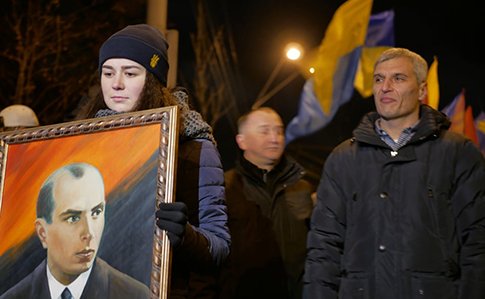 Ukrainian nationalists organizations rallying today for birthday of Stepan Bandera