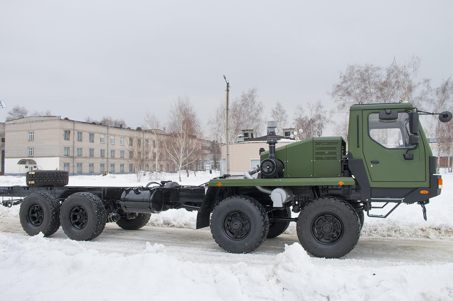 KRAZ showed 8x8 chassis KrAZ-7634NE, that possible will be used for Neptun cruise missile launcher