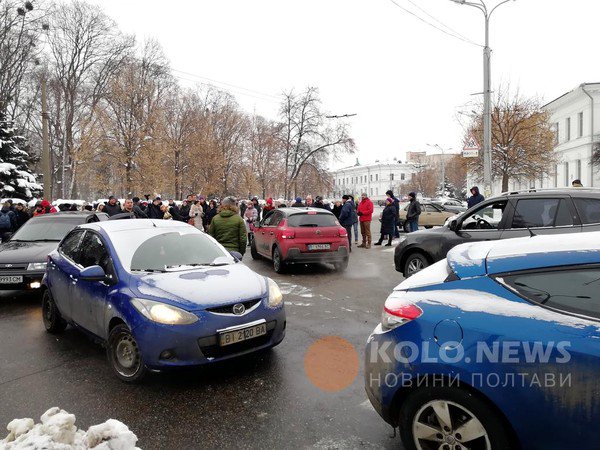 Residents of Poltava on protest after fatal road accident with owner of several restaurants in the city