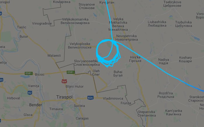 USAF MC12W ISR platform carrying out surveillance mission over southwest Ukraine, close to Moldova border. BEDLAM21 090678. 1137z   