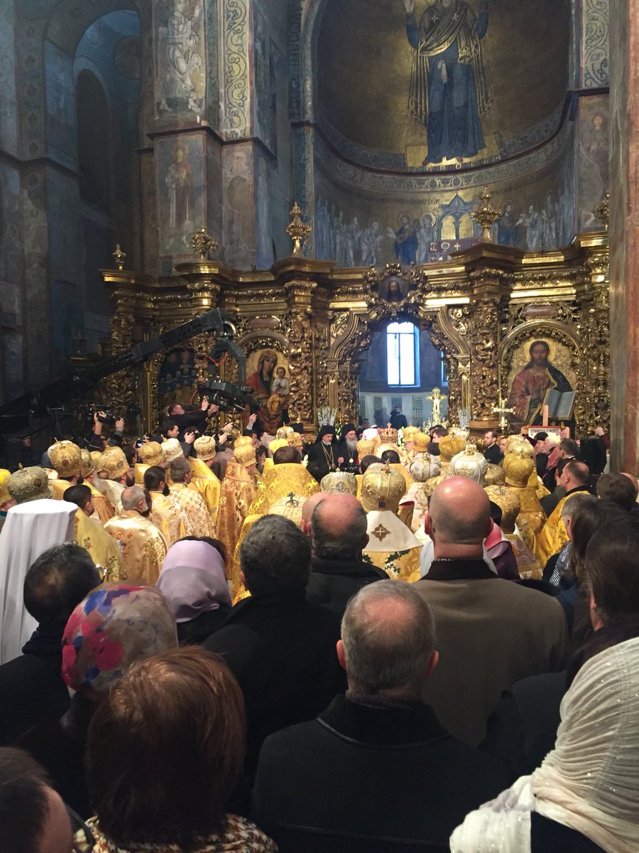 At 11th century St Sophia Cathedral for installation of Kyiv Metropolitan @Epifaniy as primate of new autocephalous Orthodox Church of Ukraine. 