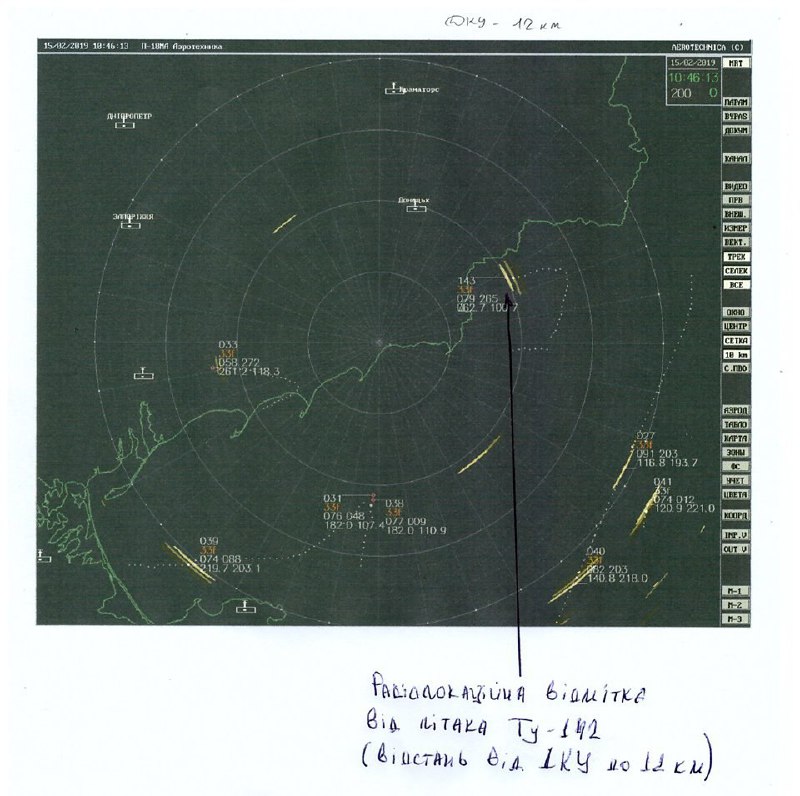 Ukrainian Joint Operation Forces showed radar data to prove that Tu-142 of Russian Air Force never crossed Ukrainian border 