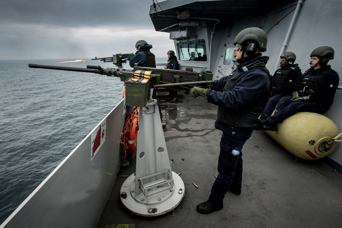 Photos from Standing NATO Maritime Group 2 ships TCG Yilidrim and HNLMS Evertsen during target practice with a drone boat as part of Romanian naval exercise Sea Shield in the Black Sea  