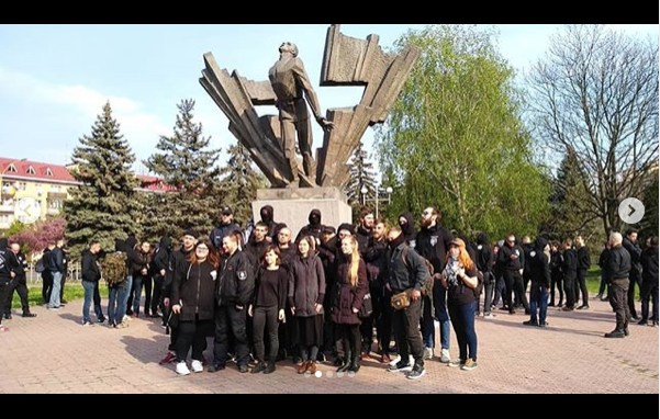 In Ukraine Europe is for us or for no one slogans today as militant white nationalist Karpatska Sich hosted Eastern European radical youth for the Radical Alliance march in the city of Uzhhorod