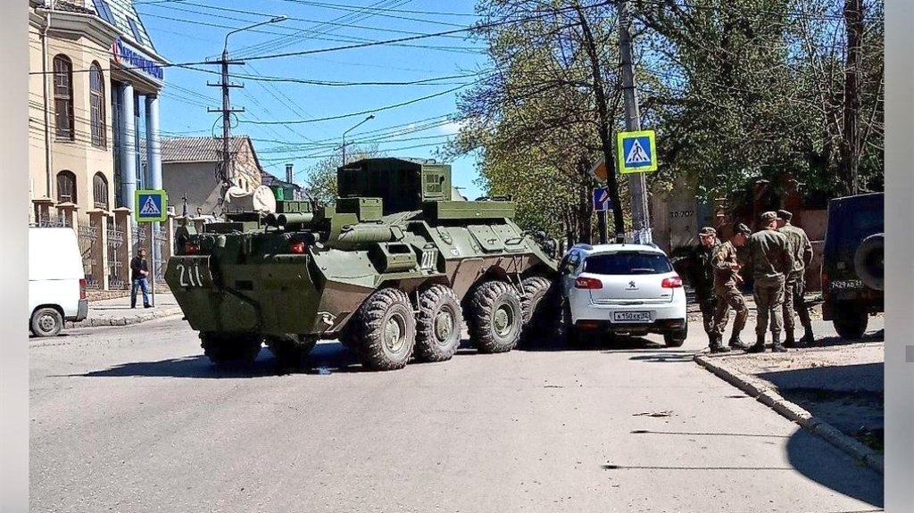 Road accident with APC in Simferopol