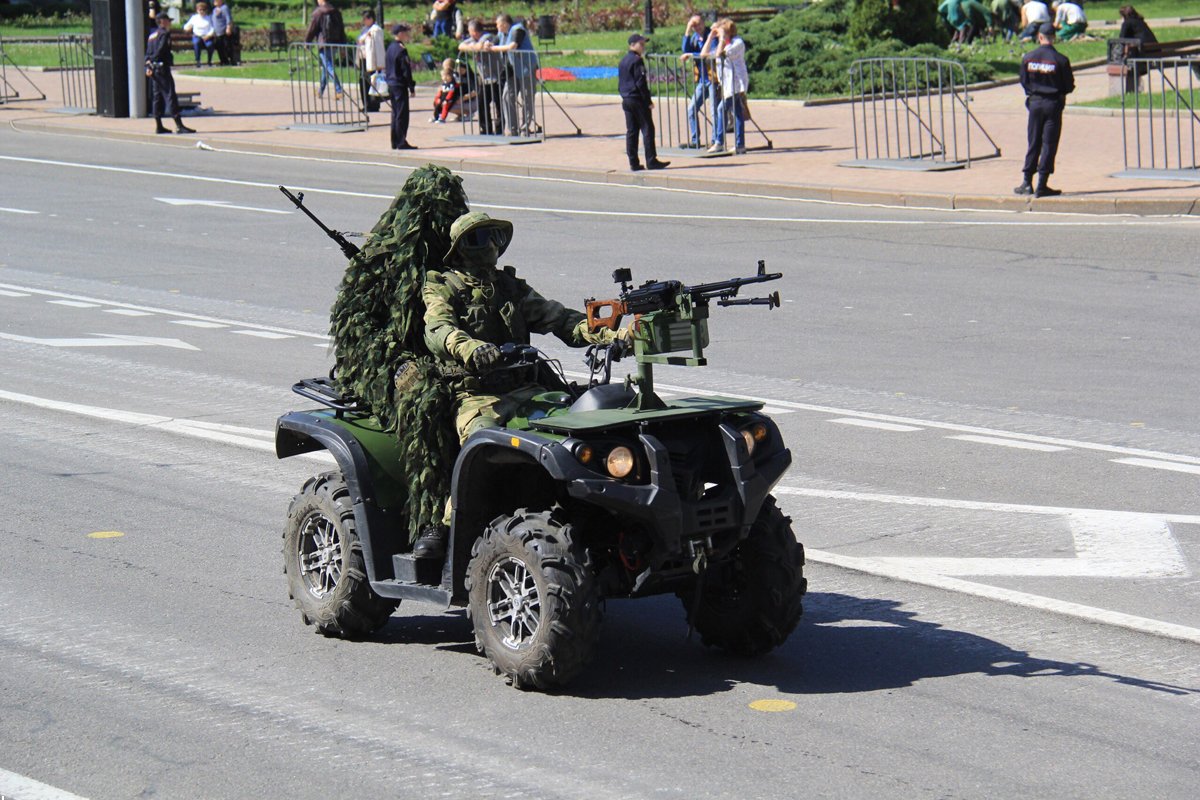 Rehearsal of military parade in occupied Donetsk