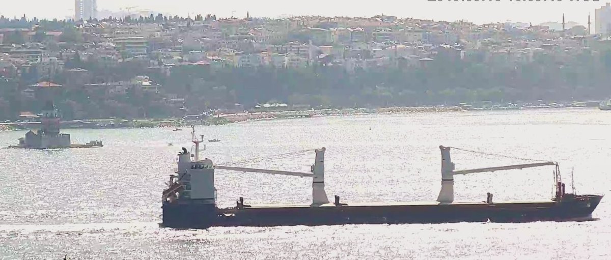 Shipping to/from Crimean ports: Syrian flag Syria General Authority for Maritime Transport SyriaMAR vessel Laodicea transits Bosphorus towards Med en route from Feodosia to Alexandria (and/or possibly to Tartus) carrying grain. @BenKendim1