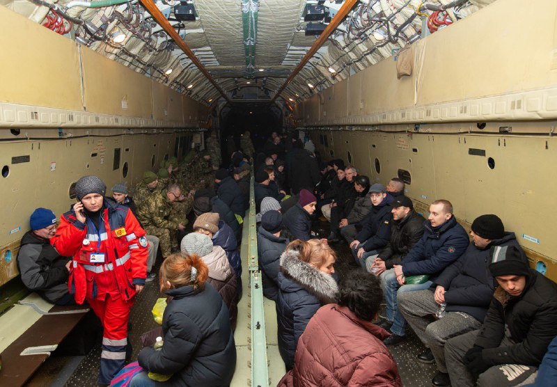 Military aircraft with 76 exchanged Ukrainians swapped today on the way from Kharkiv to Kyiv