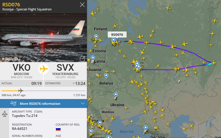 Strange maneuvers of Russia Special Flight squadron  