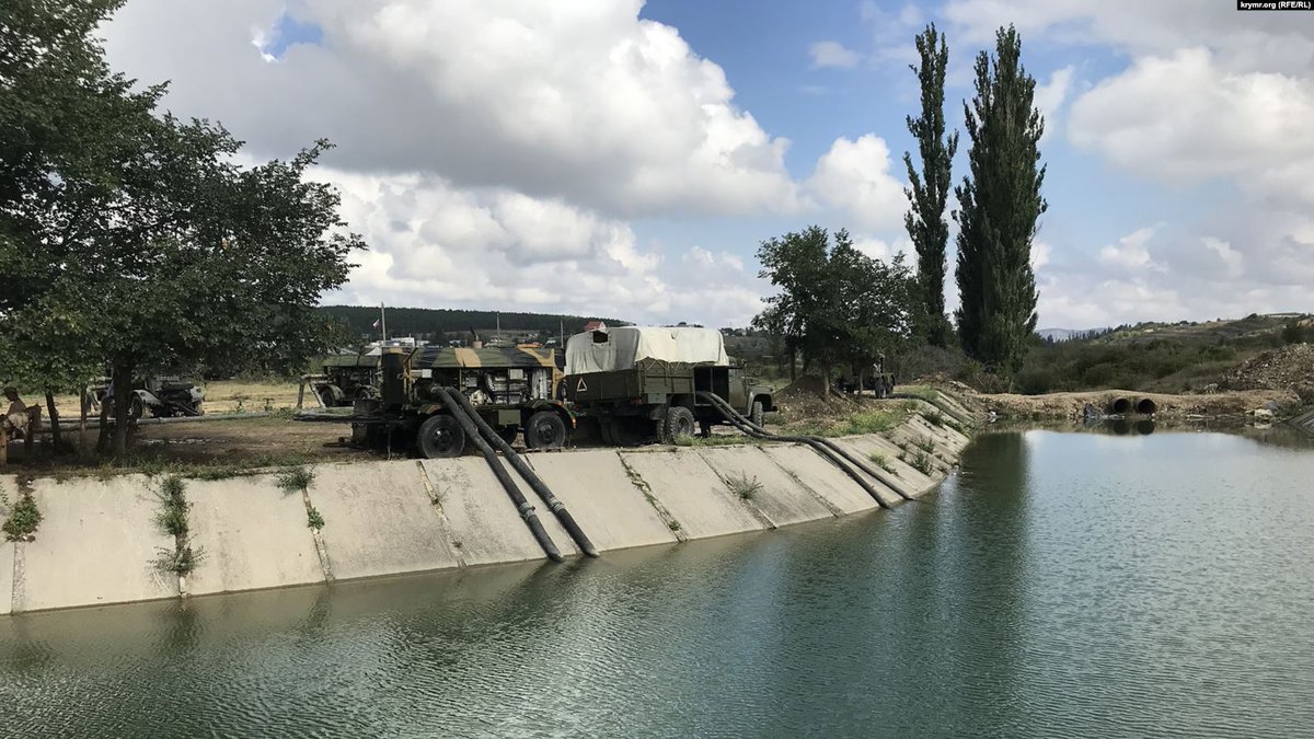 Russian army cut Biyuk-Karasu river down at the Bilohirsk water reservoir to supply Simferopol with water