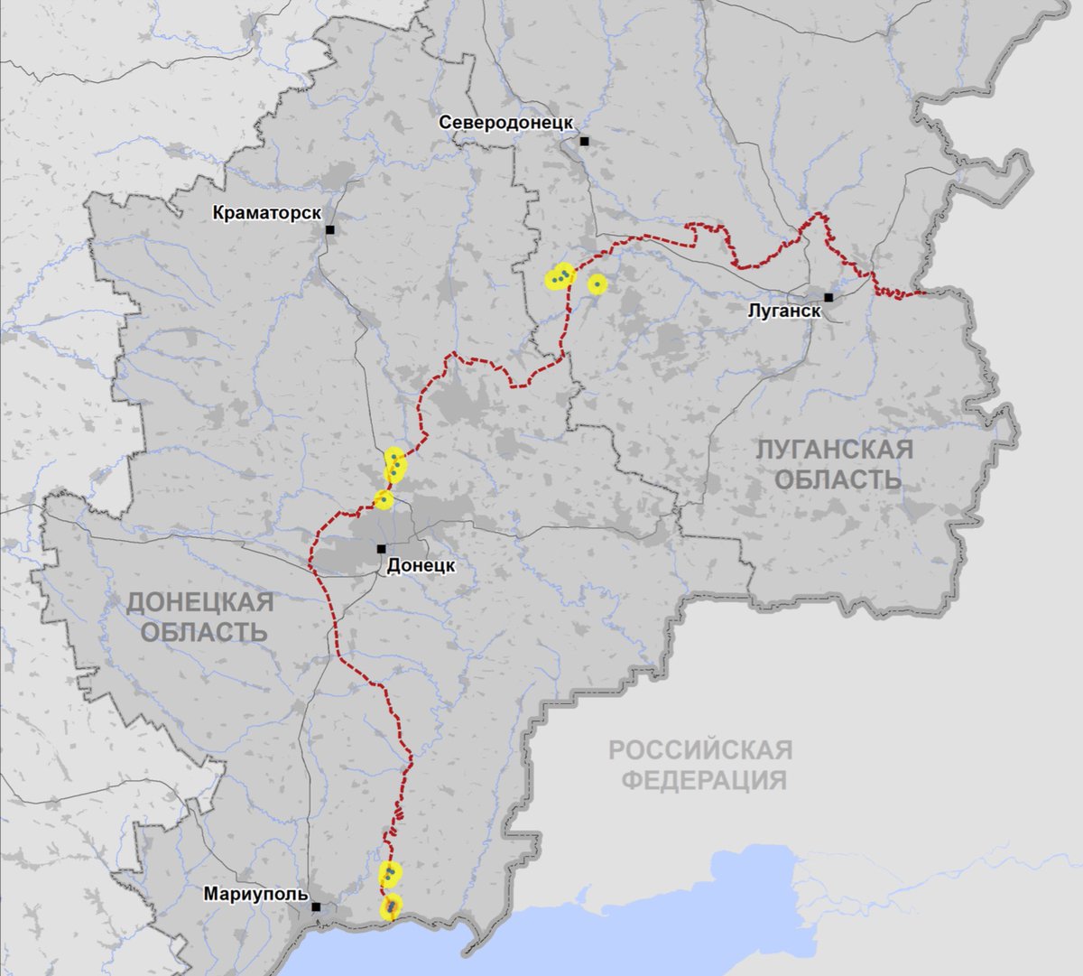 In Donetsk region, the SMM documented 57 ceasefire violations, including 28 explosions in areas northeast of Shyrokyne village. In Luhansk region, the SMM recorded 13 ceasefire violations