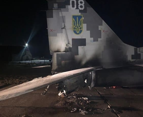 DUI road accident at Vasylkiv air base, one Mig-29 destroyed