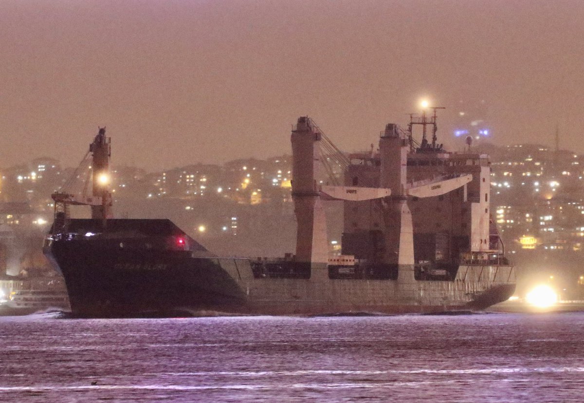 Intermarine's U.S. flag general cargo vessel Ocean Glory, under contract US Military Sealift Command @MSCSealift, transited Bosphorus en route from Charleston to Odesa