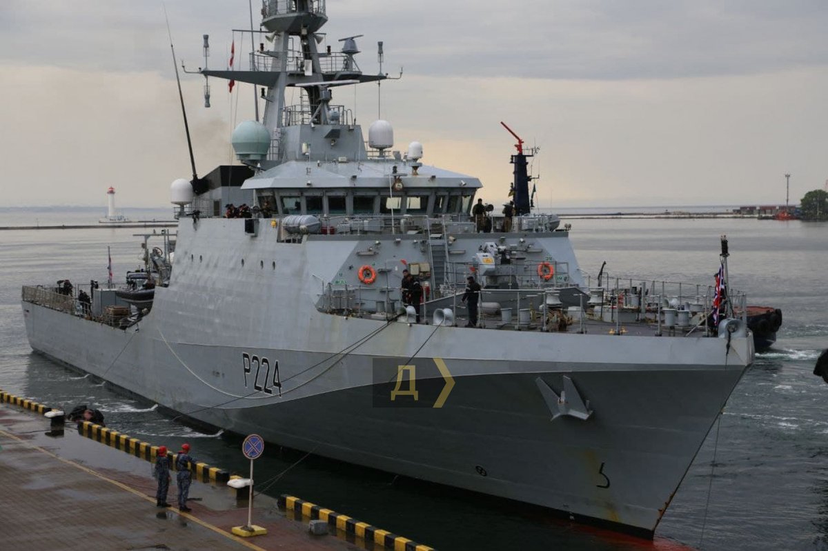 A Batch 2 River-class offshore patrol vessel HMS Trent has arrived in Odesa