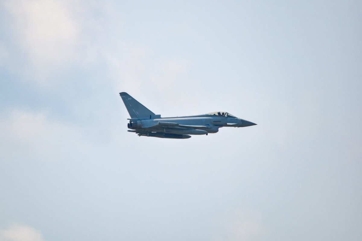 An RAF Eurofighter Typhoon flying near Mykolaiv, Ukraine. #SeaBreeze2021  Photo: Ukrainian Navy