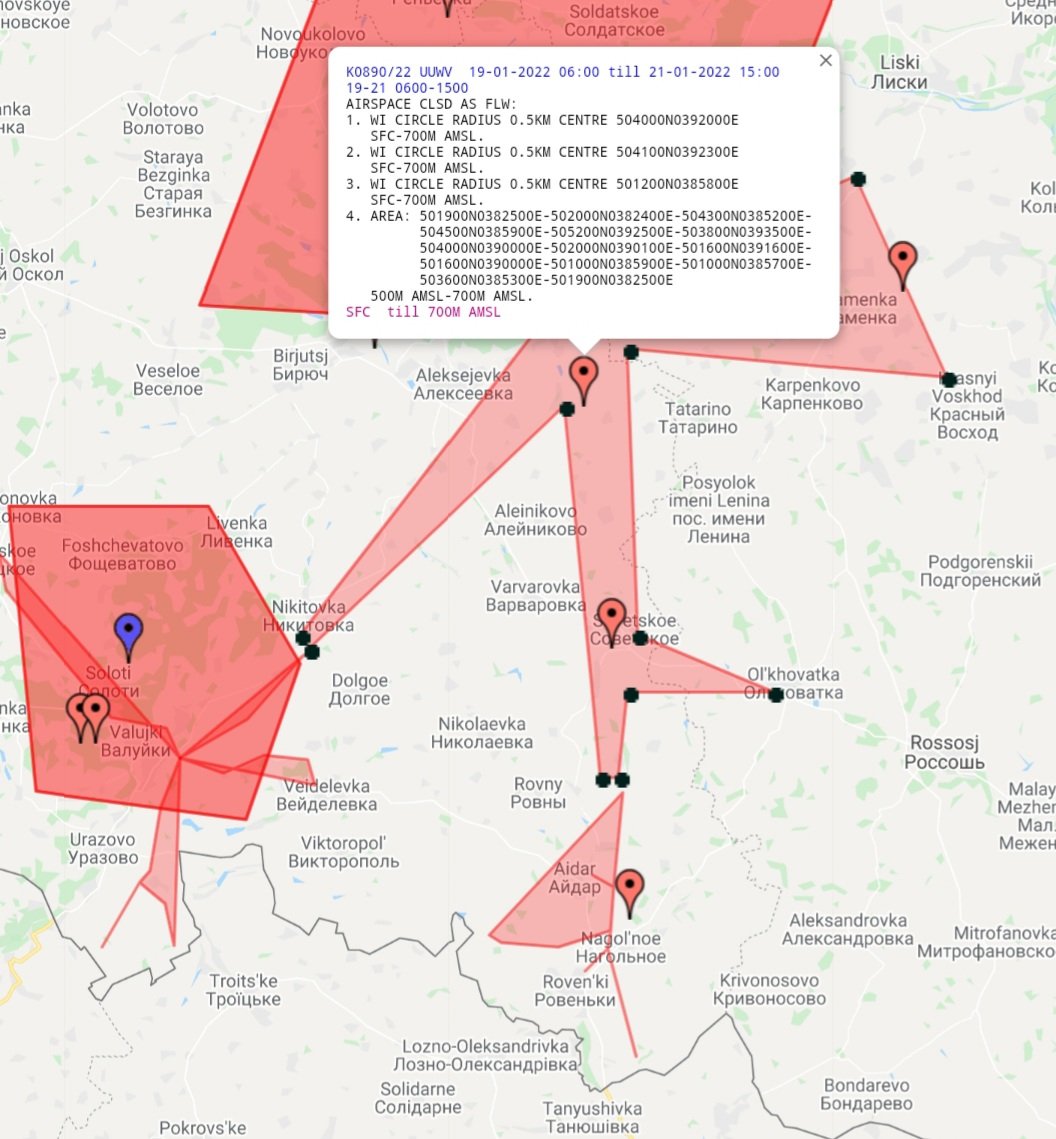 Some days ago, a host of strange NOTAMs were issued for the Voronezh, Valuyki and Boguchar areas