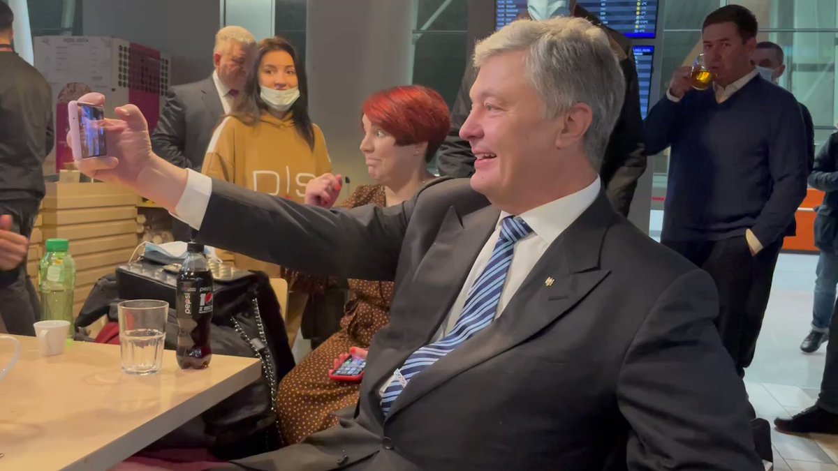 Former President Poroshenko is leaving Warsaw for Kyiv to face court later this morning